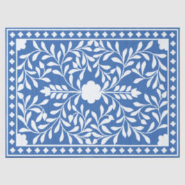 Bright Blue Traditional Bone Inlay Decoupage Paper 薄葉紙