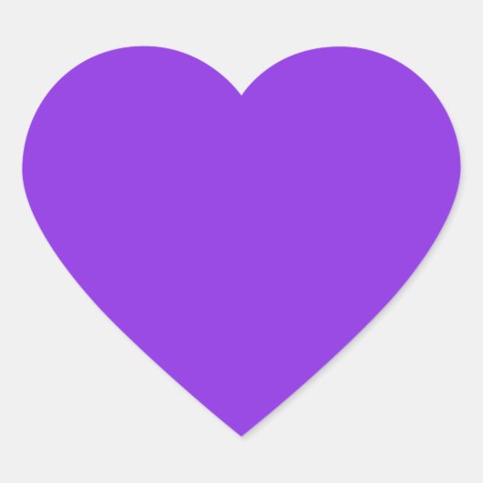Bright Blue Violet (無地のカラー) ハートシール (正面)