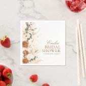 Bright Boho Terracotta Floral Bridal Shower スタンダードカクテルナプキン (インサイチュ)