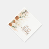 Bright Boho Terracotta Floral Bridal Shower スタンダードカクテルナプキン (角)