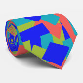 Bright Bold Blue Green Coral Abstract Patches ネクタイ (ロール)