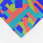 Bright Bold Blue Lime, Coral Abstract Patches フリースブランケット (角)