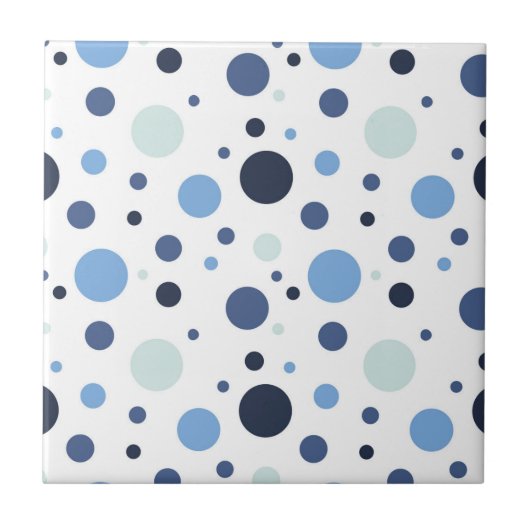 Bright bold blue polka dot タイル (正面)