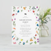 Bright Bold Dainty Floral Graduation Party 招待状 (スタンド正面)