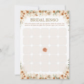 Bright Bold Floral Boho Bridal Shower Bingo Game (正面)