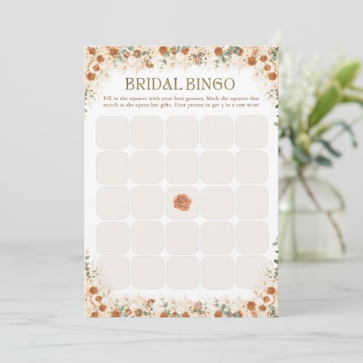 Bright Bold Floral Boho Bridal Shower Bingo Game (スタンド正面)