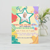 Bright, bold, fun 1st Birthday 招待状 (スタンド正面)