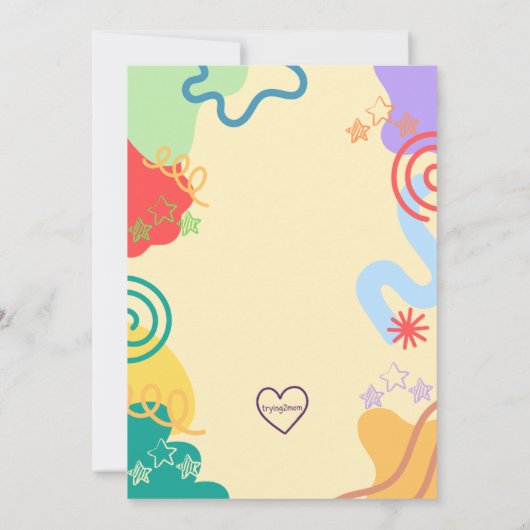 Bright, bold, fun 1st Birthday 招待状 (裏面)