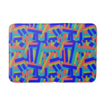 Bright Bold Lime Blue Coral Abstract Patches