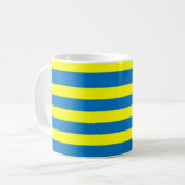 Bright Bold Yellow and Blue Stripes コーヒーマグカップ (正面左)