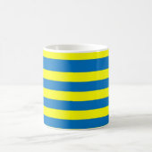 Bright Bold Yellow and Blue Stripes コーヒーマグカップ (中央)