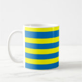 Bright Bold Yellow and Blue Stripes コーヒーマグカップ (左)