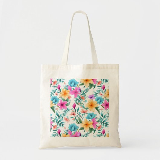 Bright Botanical Wildflower Colorful Floral トートバッグ (正面)
