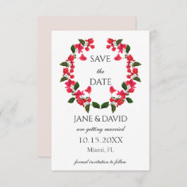 Bright Bougainvilleaエレガント日付カードを保存 セーブザデート