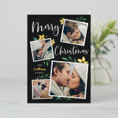 Bright Boughs | Multi Photo Collage Christmas 箔シーズンカード (立ち正面)