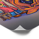 Bright Cartoon Ink Mascot Decal Sticker ポスター (角)