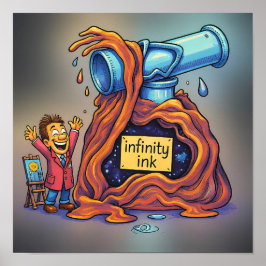 Bright Cartoon Ink Mascot Decal Sticker ポスター