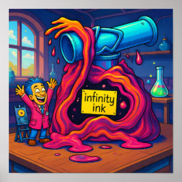 Bright Cartoon Scientist Wall Art Print ポスター