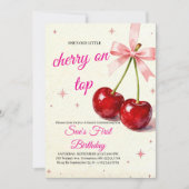 Bright & Cheerful 1st Birthday Invitation 招待状 (正面)