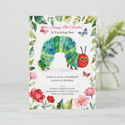 Bright & Cheerful 1st Birthday Invitation 招待状 (スタンド正面)