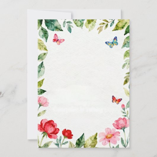 Bright & Cheerful 1st Birthday Invitation 招待状 (裏面)