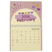 Bright & Cheerful Aesthetic Calendar カレンダー (2月 2027)