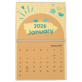 Bright & Cheerful Aesthetic Calendar カレンダー (1月 2027)
