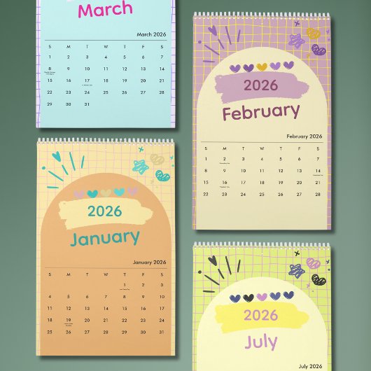 Bright & Cheerful Aesthetic Calendar カレンダー