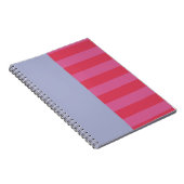 Bright Cheerful pink and ice blue striped design ノートブック (右側)