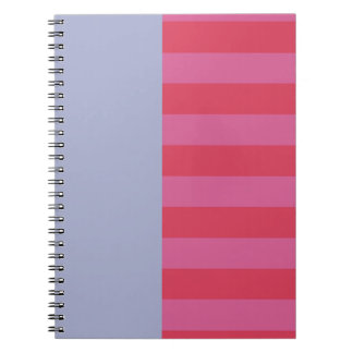 Bright Cheerful pink and ice blue striped design ノートブック