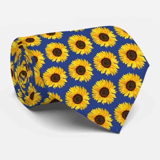 Bright Cheery Sunflower Design ネクタイ (ロール)