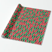 Bright Christmas Geometric Harlequin ラッピングペーパー (アンロールド)