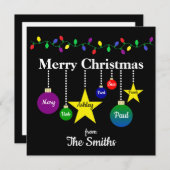 Bright Christmas Ornaments Flat Christmas Card (正面/裏面)