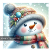 Bright Christmas snowman invite kids holiday   招待状