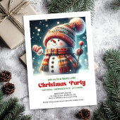 Bright Christmas snowman kids invite festive   招待状