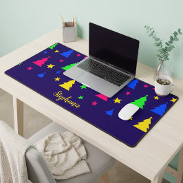 Bright Christmas Tree Festive Personalized Pattern デスクマット