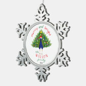 Bright Christmas Tree Peacock Paper Ornament Card スノーフレークピューターオーナメント (右)