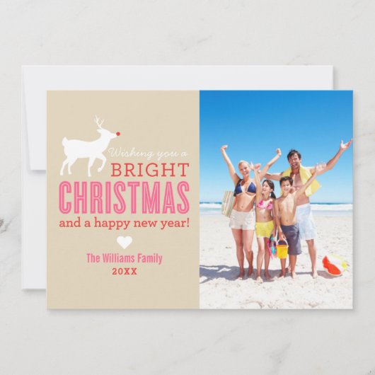 Bright Christmas Wishesトナカイモダンの写真 シーズンカード (正面)