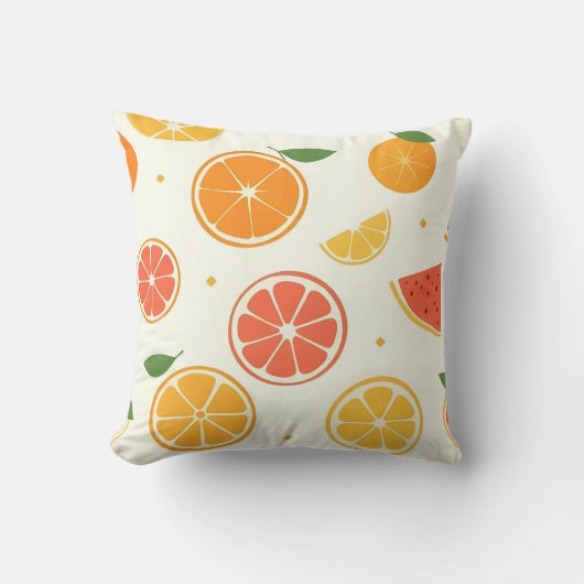Bright Citrus Fruit Art クッション (正面)