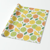 Bright Citrus Slice Pattern Gift Wrap ラッピングペーパー (アンロールド)