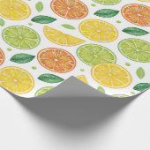 Bright Citrus Slice Pattern Gift Wrap ラッピングペーパー (角)