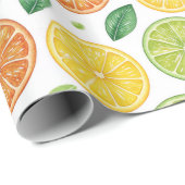 Bright Citrus Slice Pattern Gift Wrap ラッピングペーパー (ロールコーナー)