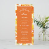 Bright Citrus Yellow Orange Bridal Shower Wedding メニュー (スタンド正面)