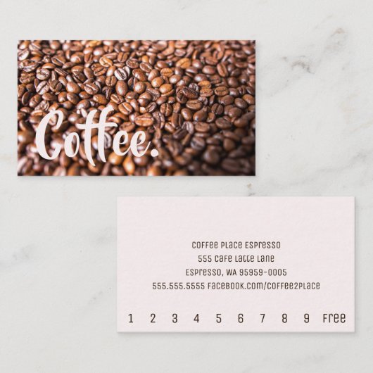 Bright Coffee Beans Simple Mountain Punch-Card ロイヤリティカード (正面/裏面)