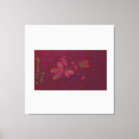 Bright Color Floral Stretched Canvas Print キャンバスプリント (正面)