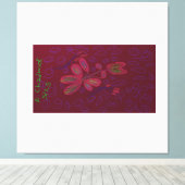 Bright Color Floral Stretched Canvas Print キャンバスプリント (インサイチュ (ウッドフロア))