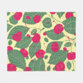 Bright color summer pattern with cherries. Illustr フリースブランケット (正面(横))