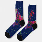 Bright Colored Flower Crew Socks ソックス (左)