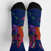 Bright Colored Flower Crew Socks ソックス (上部)