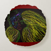 Bright Colored Puppet ラウンドクッション (正面)